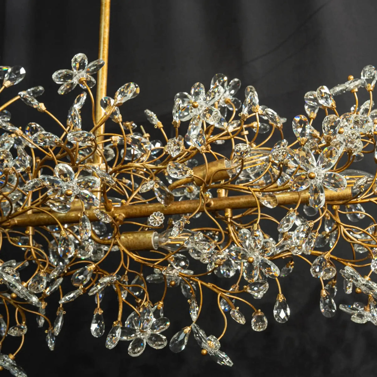 Foglia Linear Chandelier 43" 51" 68"W - bronze finish, modern home lighting