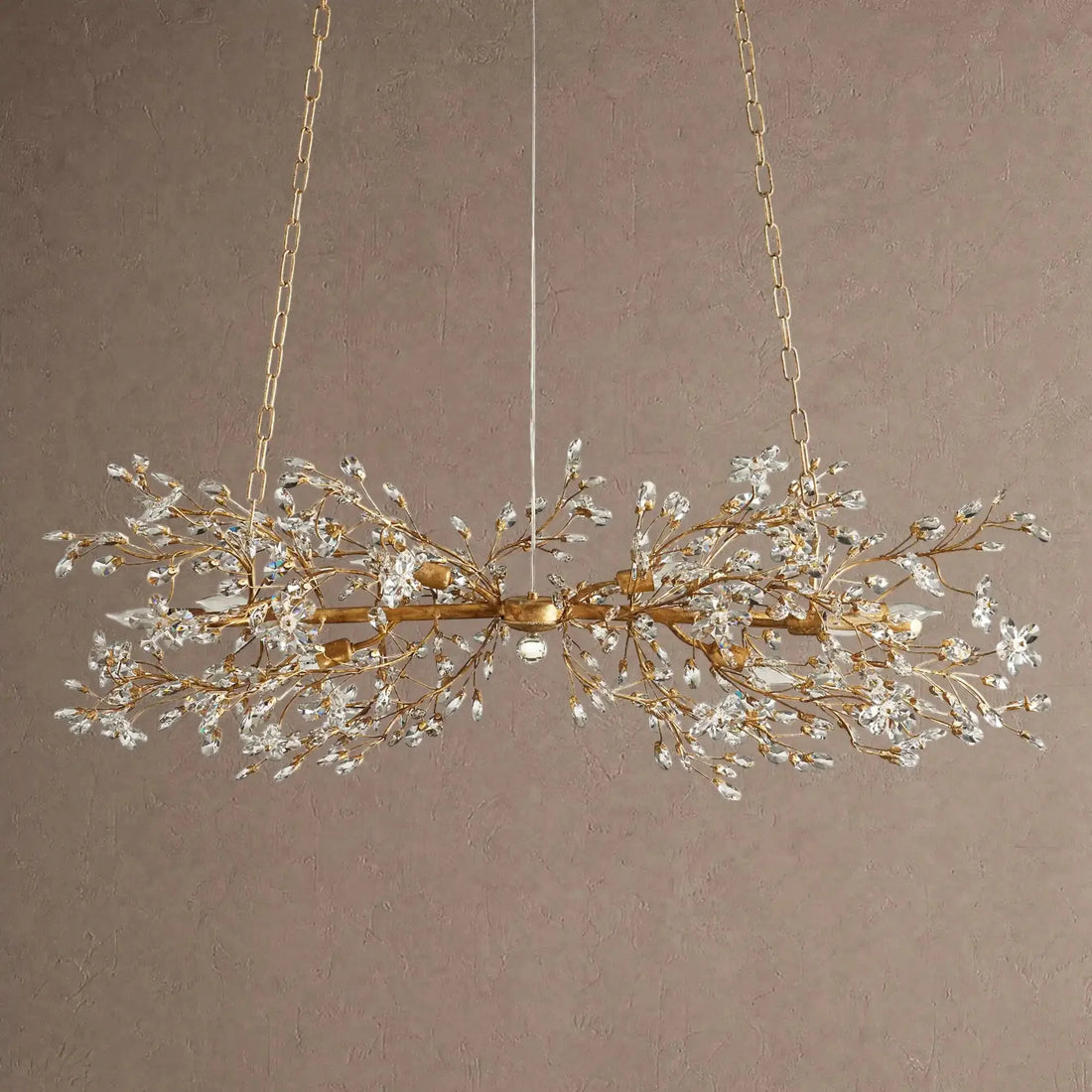 Foglia Linear Chandelier 43" 51" 68"W - Gold43"casivra