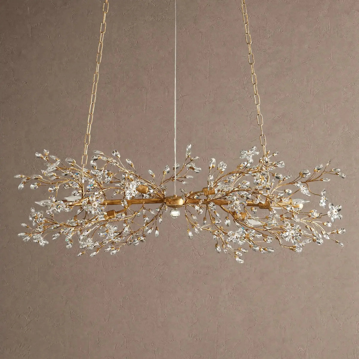 Foglia Linear Chandelier 43" 51" 68"W - Gold43"casivra