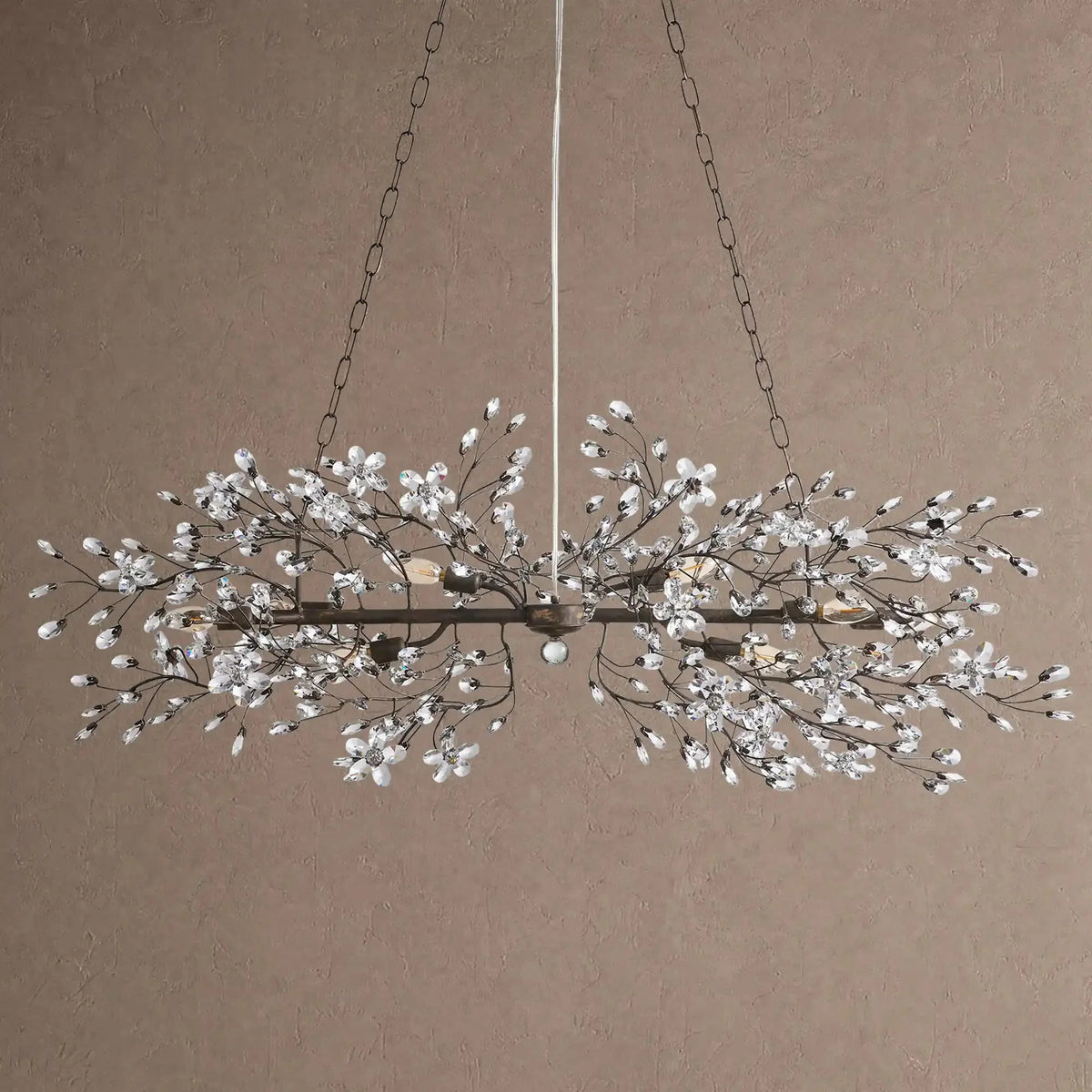 Foglia Linear Chandelier 43" 51" 68"W - Black43"casivra