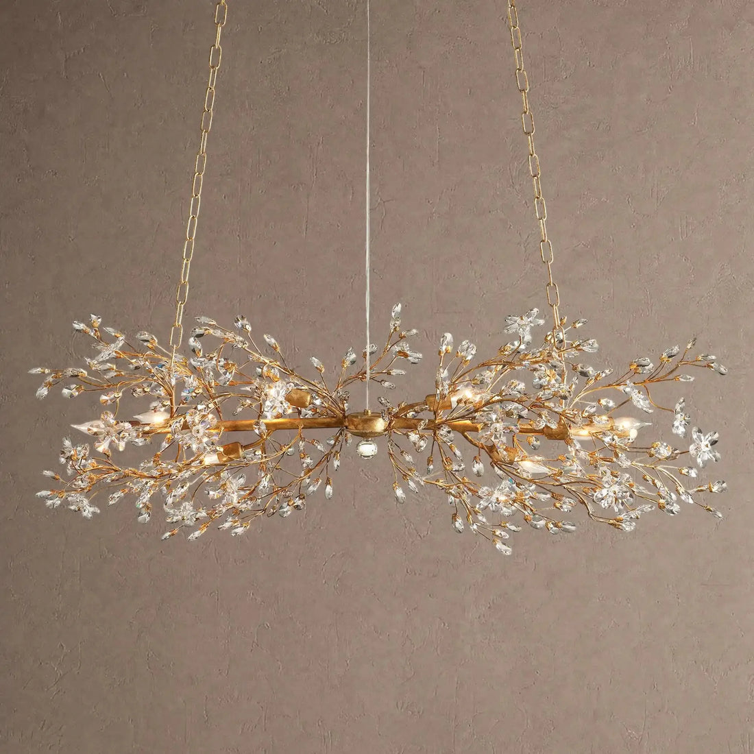 Foglia Linear Chandelier 43" 51" 68"W - Gold43"casivra