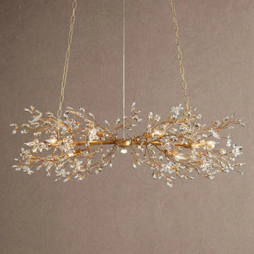 Foglia Linear Chandelier 43" 51" 68"W - Gold43"casivra