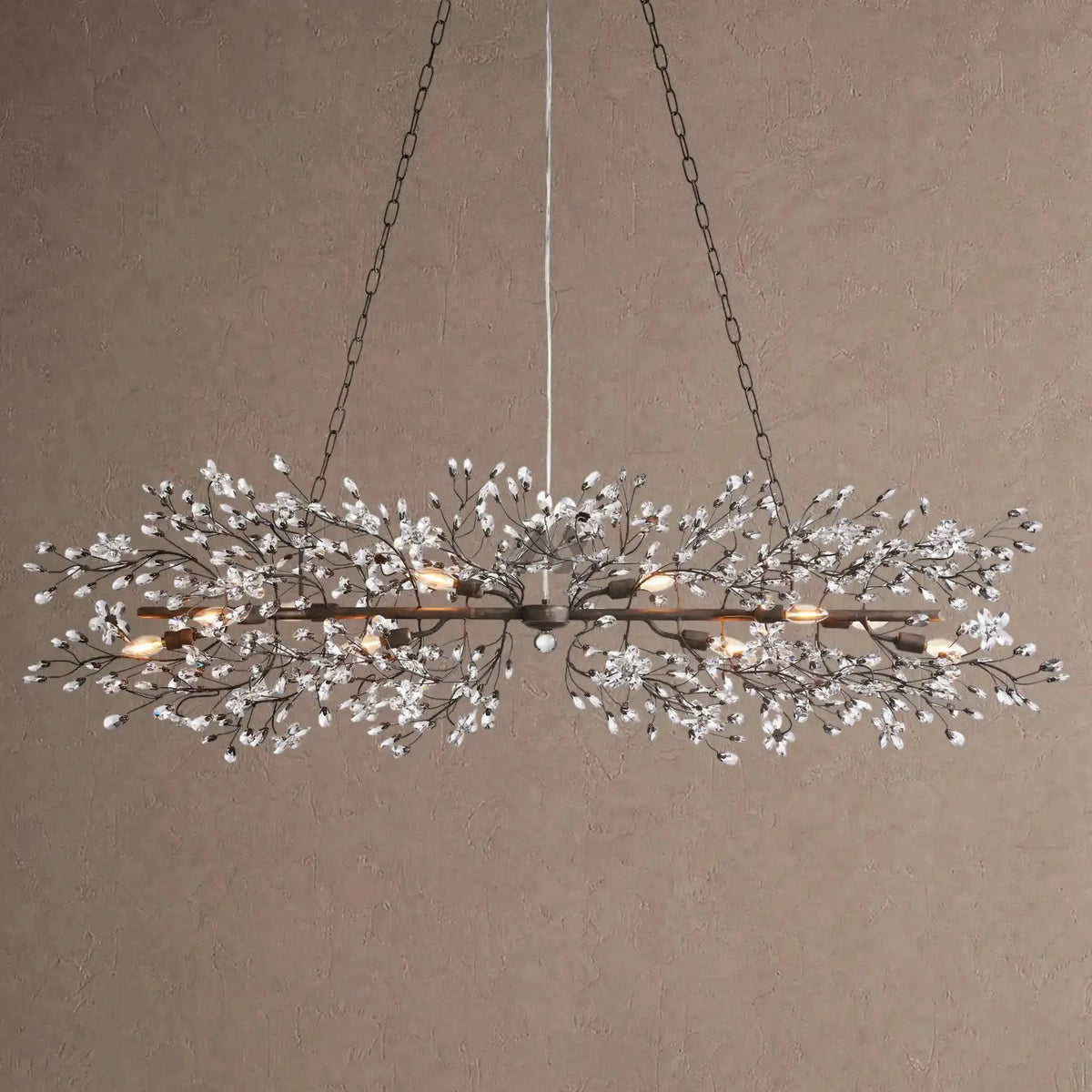 Foglia Linear Chandelier 43" 51" 68"W - Black68"casivra
