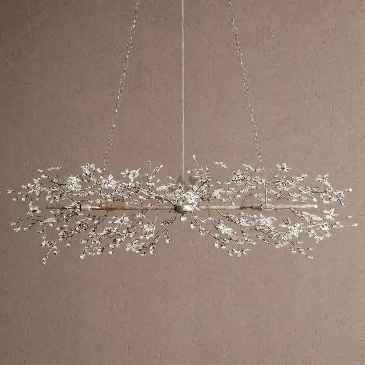Foglia Linear Chandelier 43" 51" 68"W - Brass/Amber68"casivra