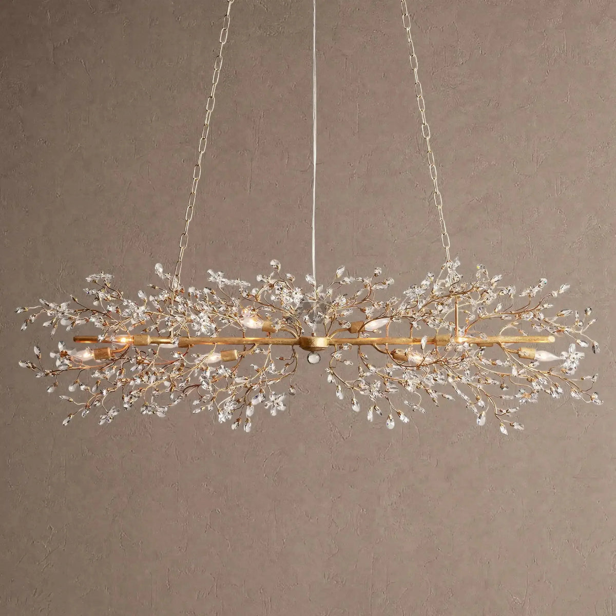Foglia Linear Chandelier 43" 51" 68"W - Gold68"casivra