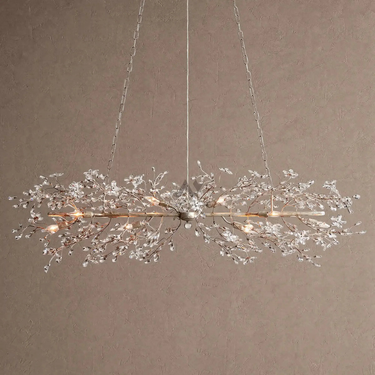 Foglia Linear Chandelier 43" 51" 68"W - Silver68"casivra