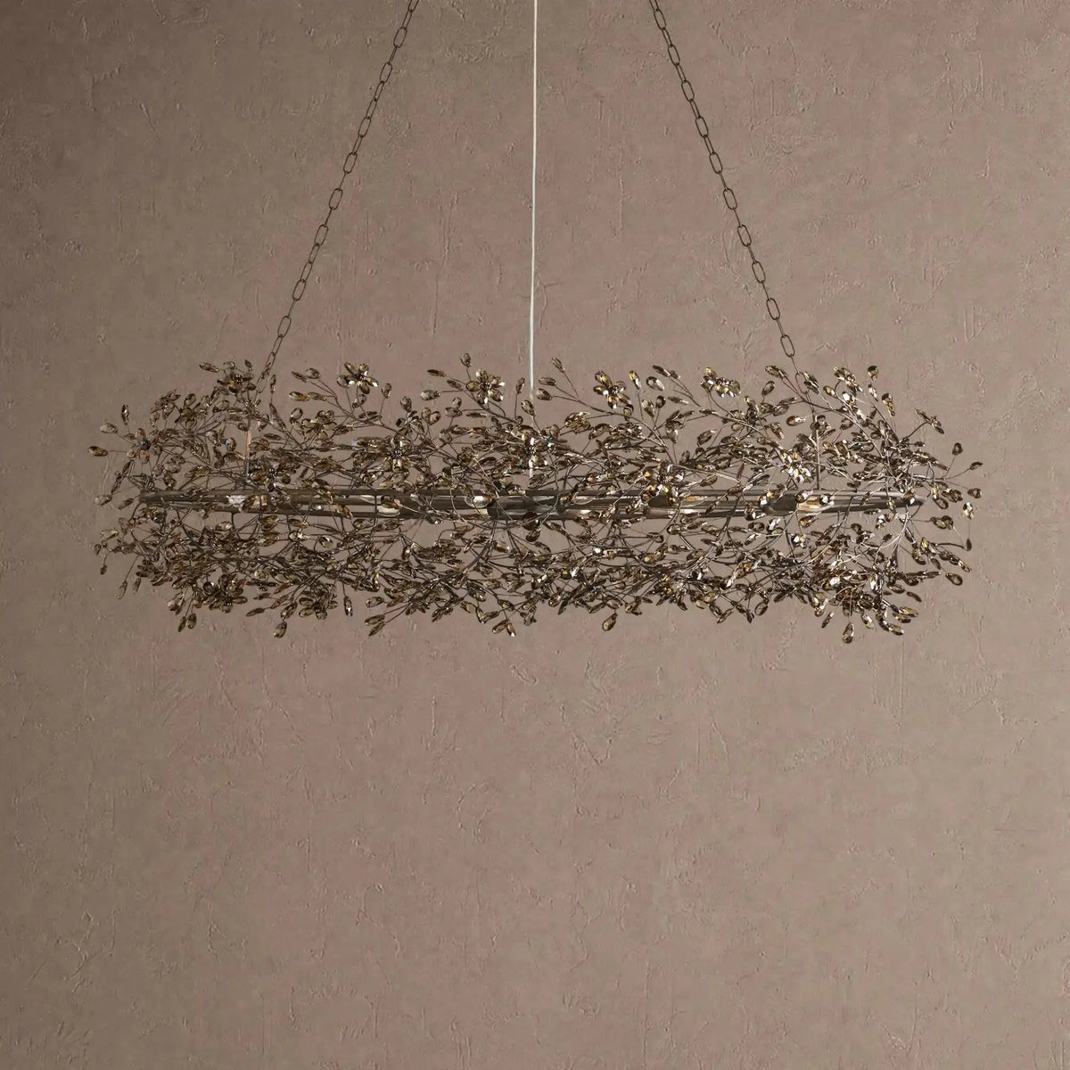 Foglia Oval Chandelier 62'' 74'' - 74"Black/Smokecasivra