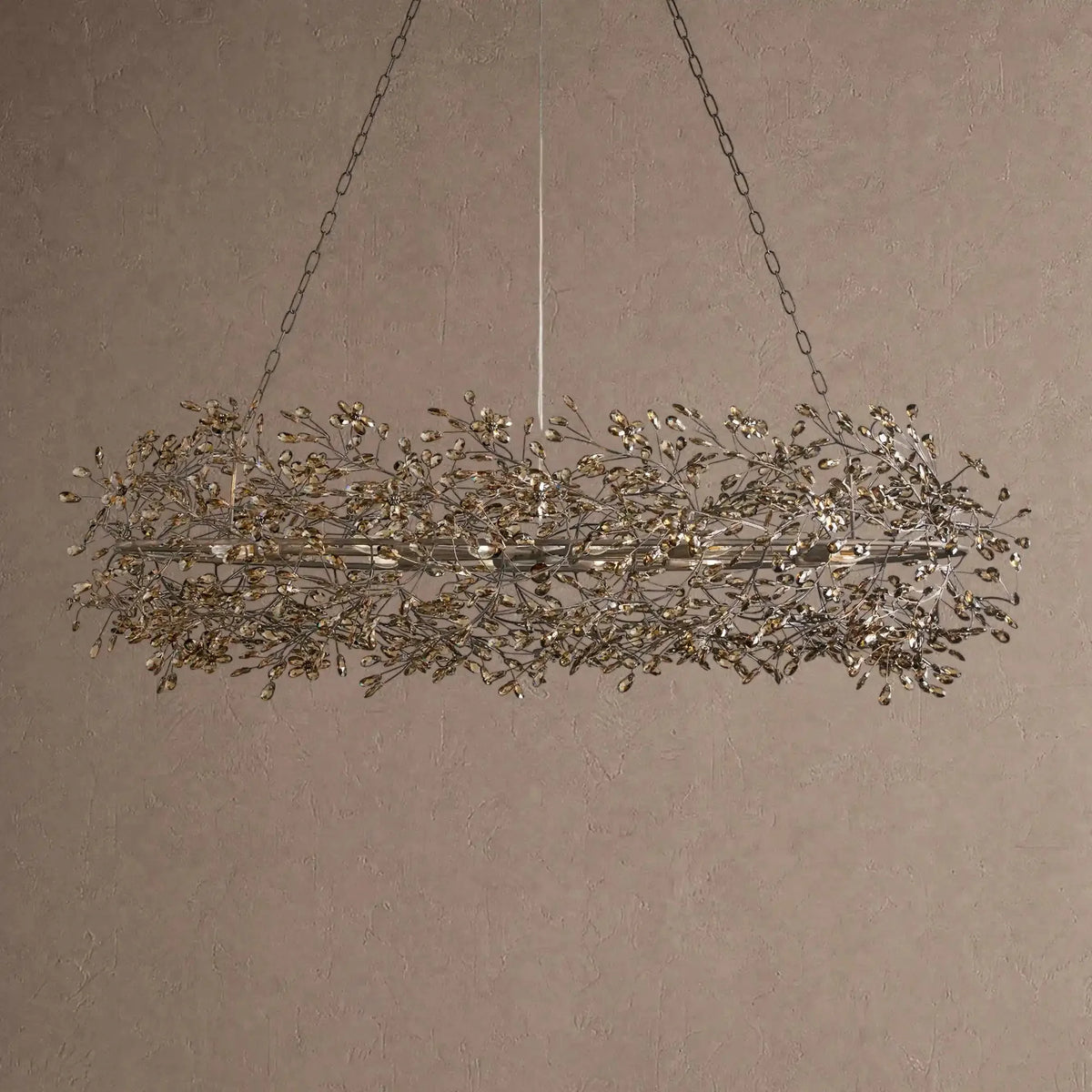 Foglia Oval Chandelier 62'' 74'' - 62"Black/Smokecasivra