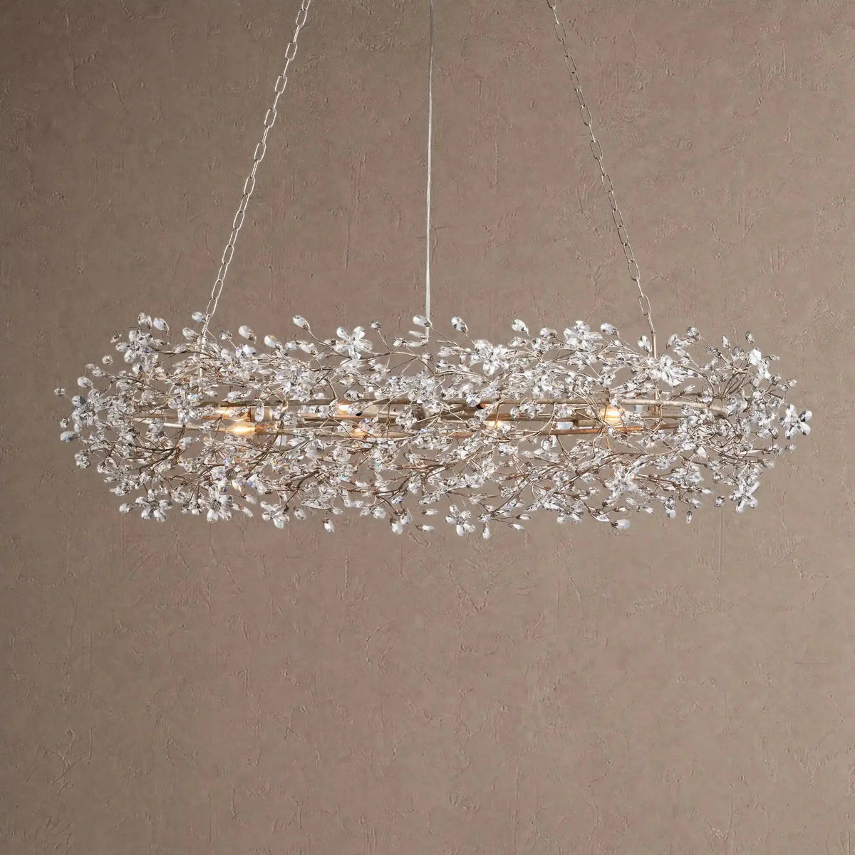 Foglia Oval Chandelier 62'' 74'' - 62"Goldcasivra