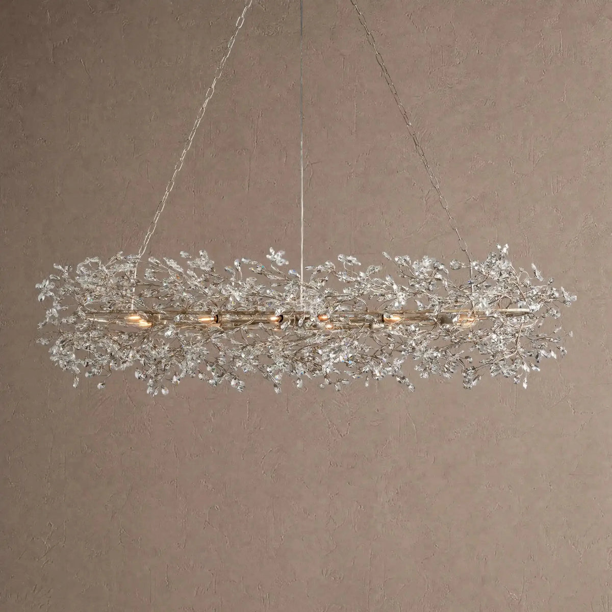 Foglia Oval Chandelier 62'' 74'' - 74"Goldcasivra
