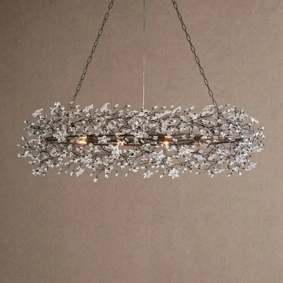 Foglia Oval Chandelier 62'' 74'' - 62"Blackcasivra