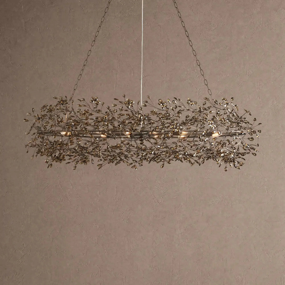 Foglia Oval Chandelier 62'' 74'' - 74"Black/Smokecasivra