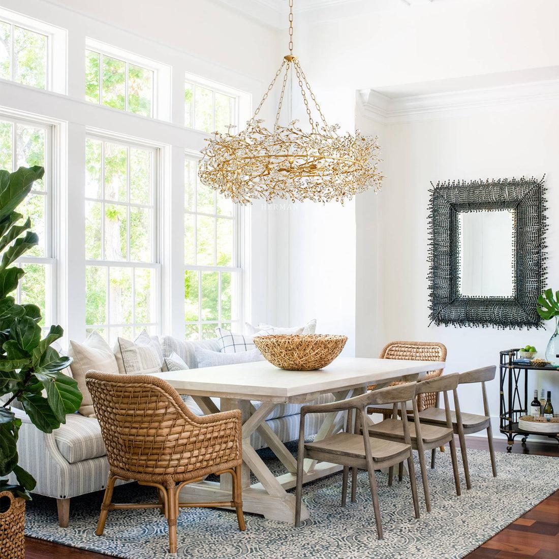 Foglia Oval Chandelier 62'' 74'' in bronze - dining room lighting