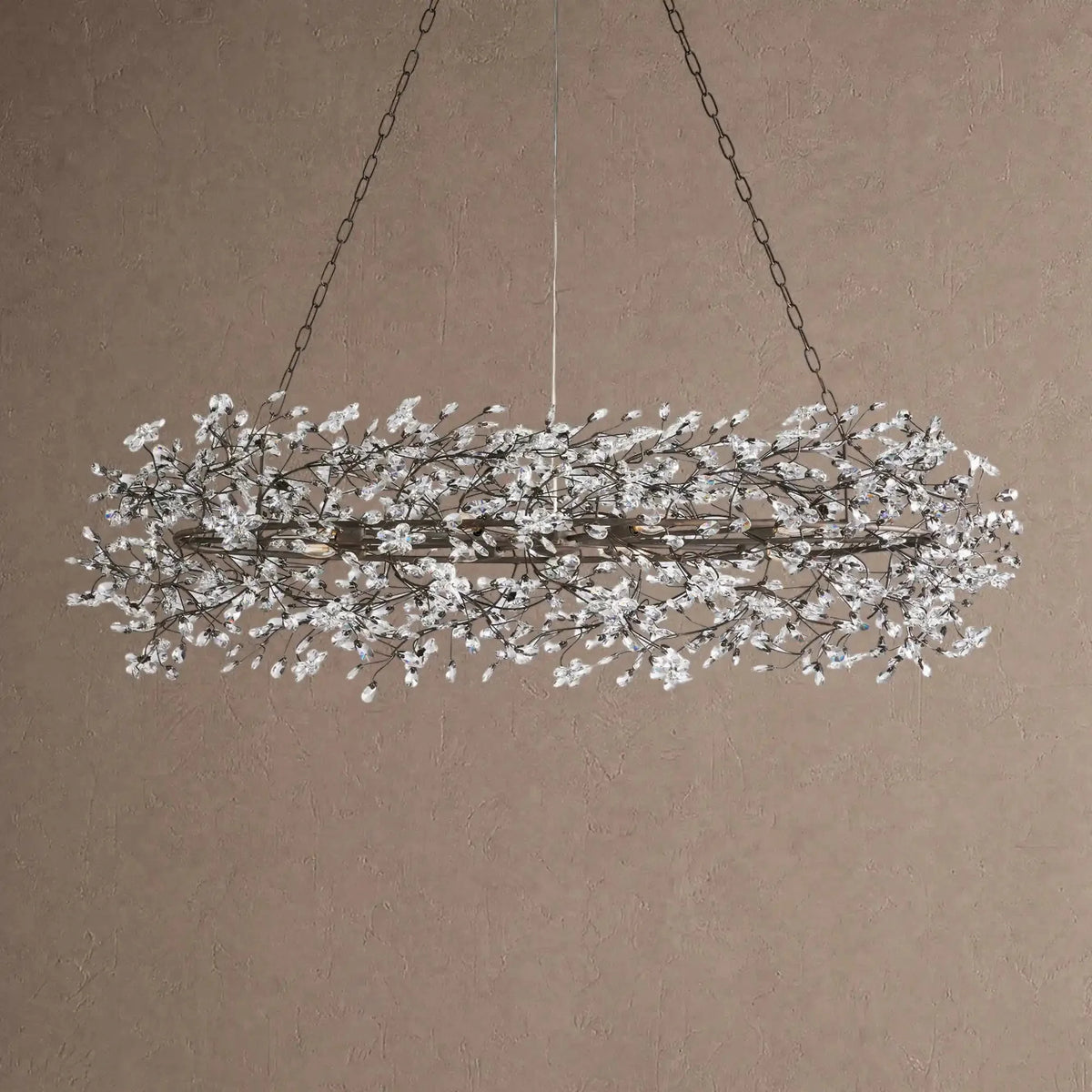 Foglia Oval Chandelier 62'' 74'' - 62"Blackcasivra