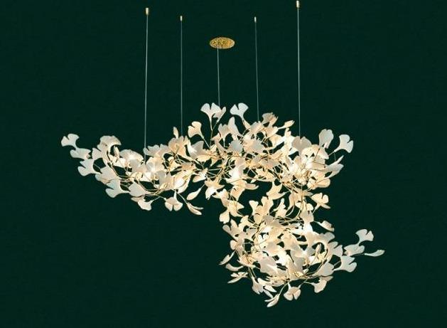 Fleur - de - lis Ceramic Branch Chandelier - Length 200 cm ( 78.8 in ) x Width 70 cm ( 27.6 in ) x Height 68 cm ( 26.8 in )casivra