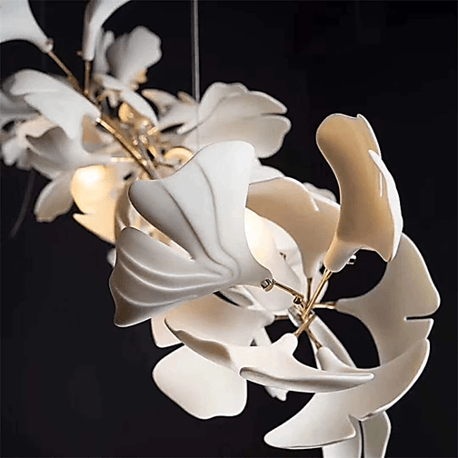 Fleur - de - lis Ceramic Branch Chandelier - Length 150 cm ( 60 in ) x Width 85 cm ( 33.5 in ) x Height 100 cm ( 39.4 in )casivra