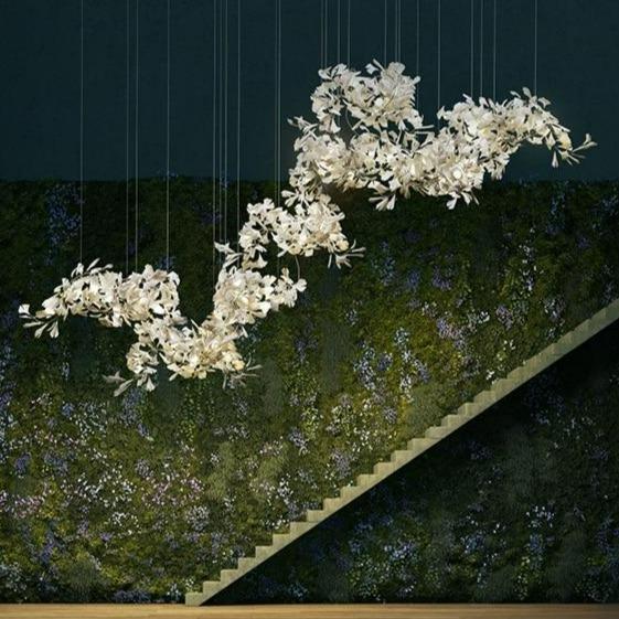 Fleur - de - lis Ceramic Branch Chandelier - Length 250 cm ( 98.5 in ) x Width 65 cm ( 25.6 in ) x Height 65 cm ( 25.6 in )casivra