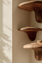 Farmhouse Handcrafted Solid Wood Mushroom Shelf For Home Decor