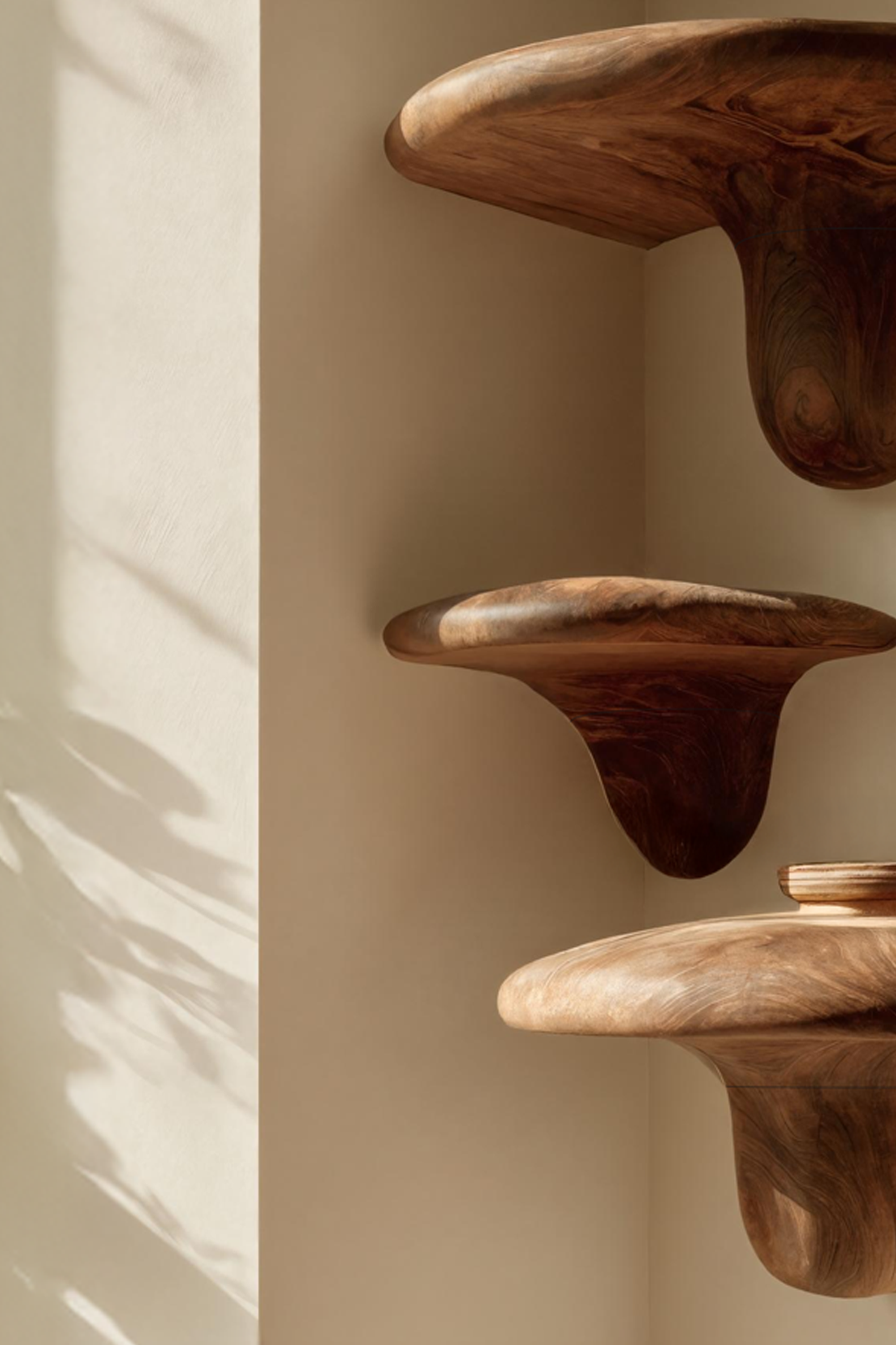 Farmhouse Handcrafted Solid Wood Mushroom Shelf For Home Decor