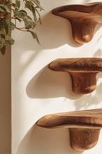 Modern Handcrafted Live Edge Mushroom Shelf For Living Room Decor