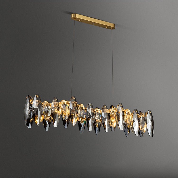Flor Linear Chandelier for Dining Room-Chandelier-casivra-Length 35.4"-casivra