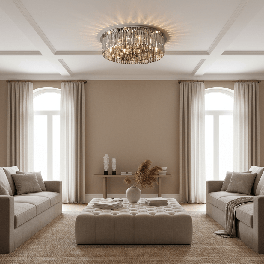 buyGio Smoke Grey Crystal Flush Mount - Morsale