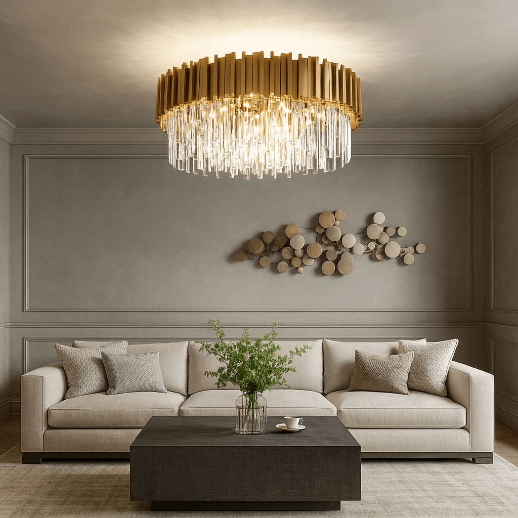 buyGio Crystal Flush Mount Chandelier - Morsale
