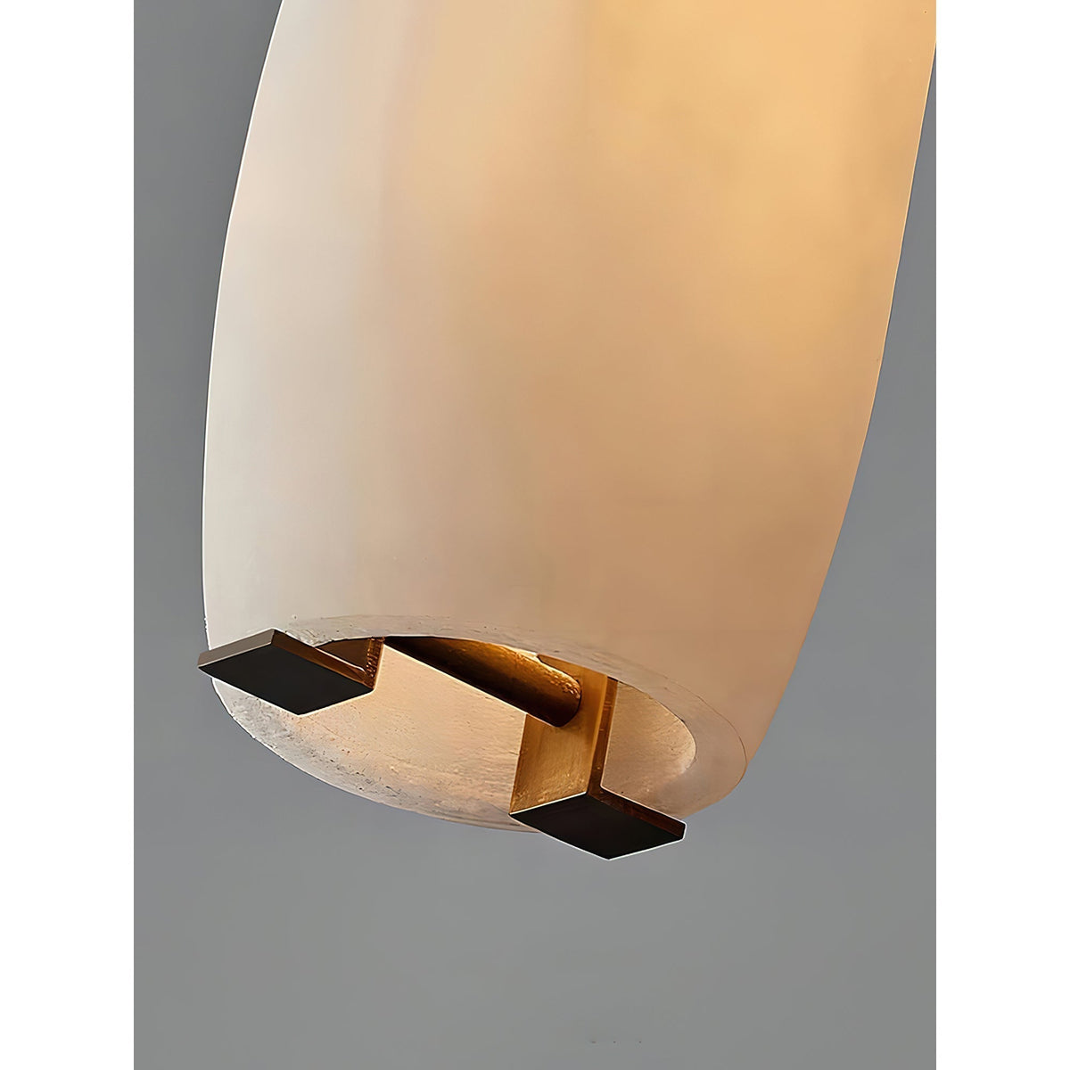 Flute Alabaster Chandelier - 2 headsBrass & Whitecasivra