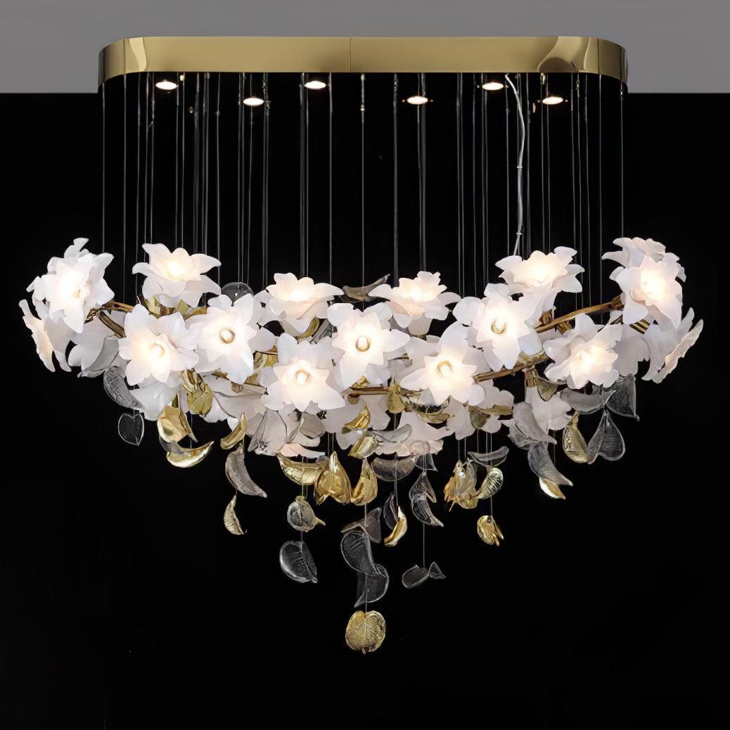 Flying Flowers Fluttering Chandelier - Model F L 31.5″ x H 23.6″ / L 80cm x H 60cmBrass & Whitecasivra