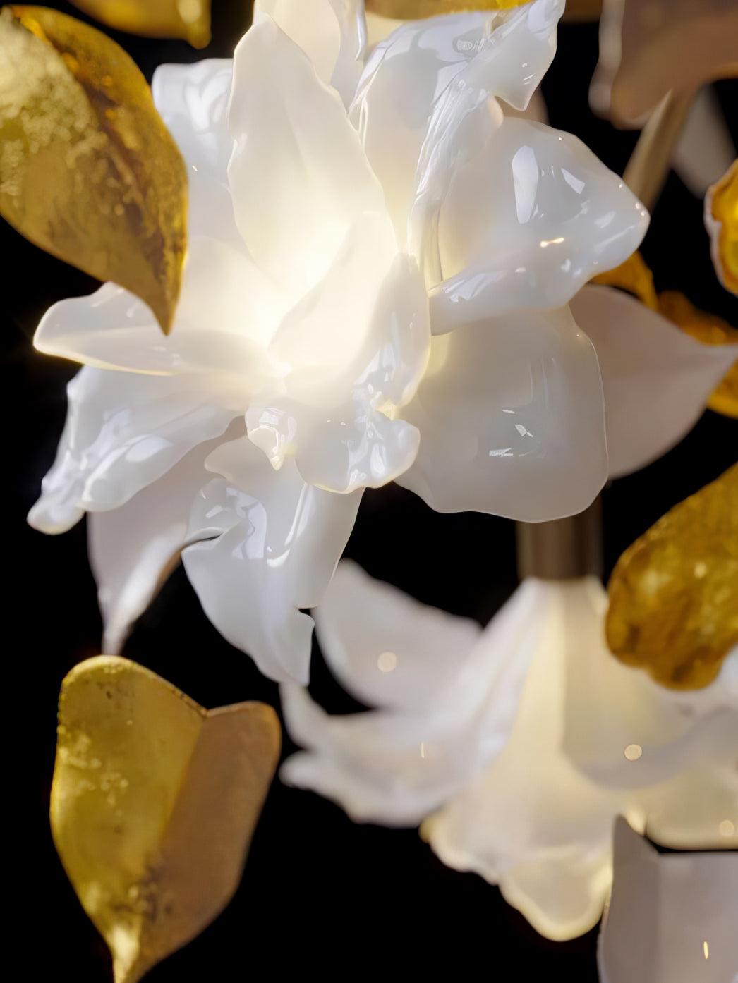 Flying Flowers Fluttering Chandelier - Model F L 31.5″ x H 23.6″ / L 80cm x H 60cmBrass & Whitecasivra