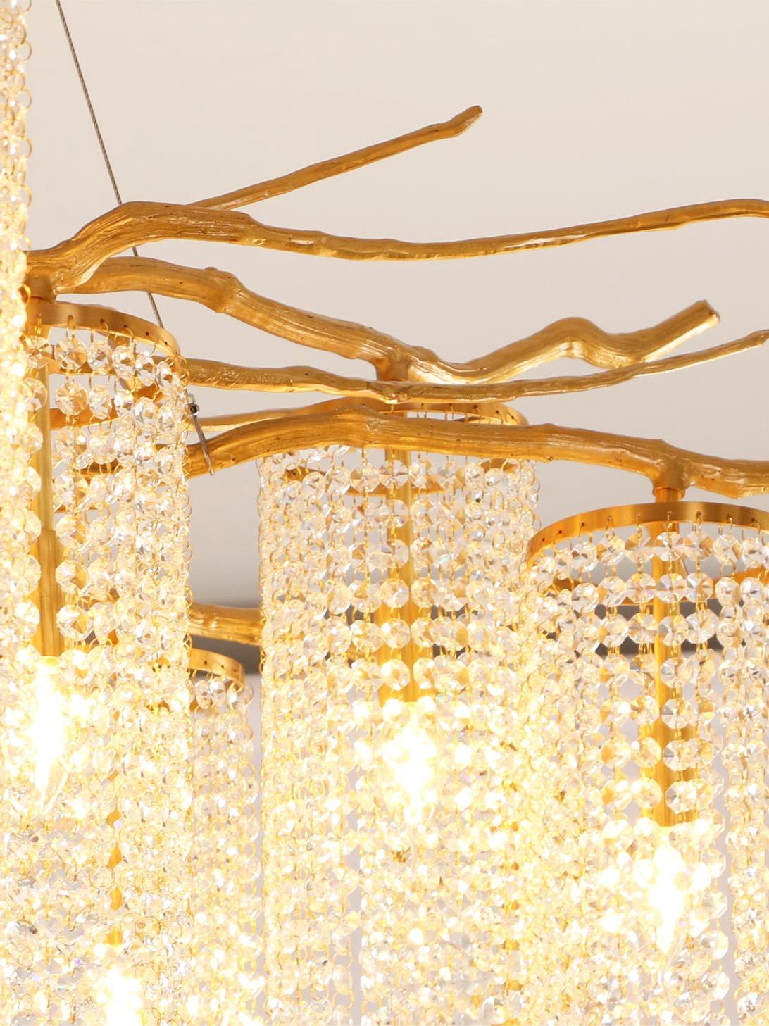 Forest Dawn Brass Branch Chandelier - L 63″ x W 31.5″ x H 17.7″Dark Coppercasivra