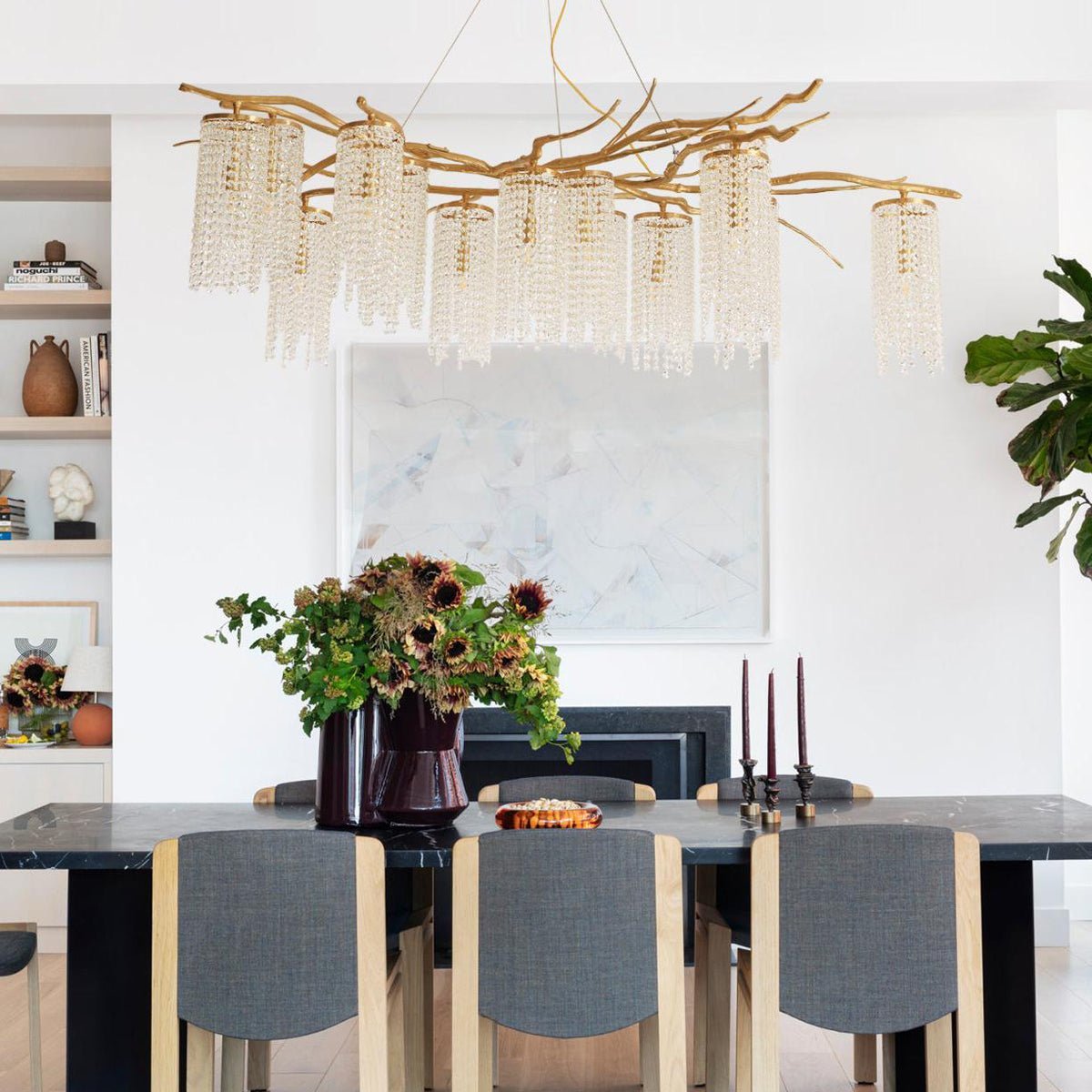 Forest Dawn Brass Branch Chandelier - L 63″ x W 31.5″ x H 17.7″Dark Coppercasivra