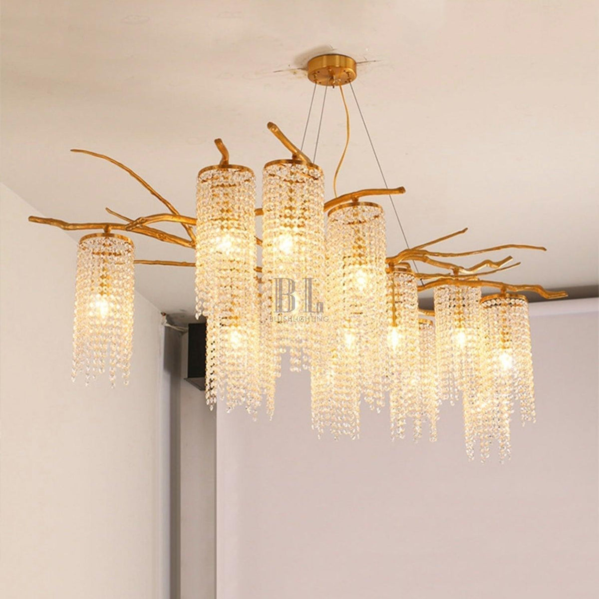 Forest Dawn Brass Branch Chandelier - L 63″ x W 31.5″ x H 17.7″Dark Coppercasivra
