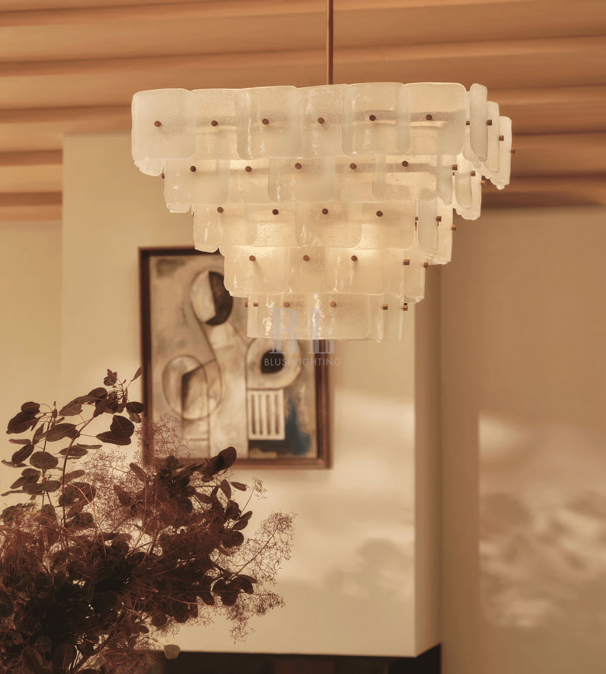 Francis Chandelier - L 27.6″ x W 27.6″ x H 19.3″Gold & Whitecasivra