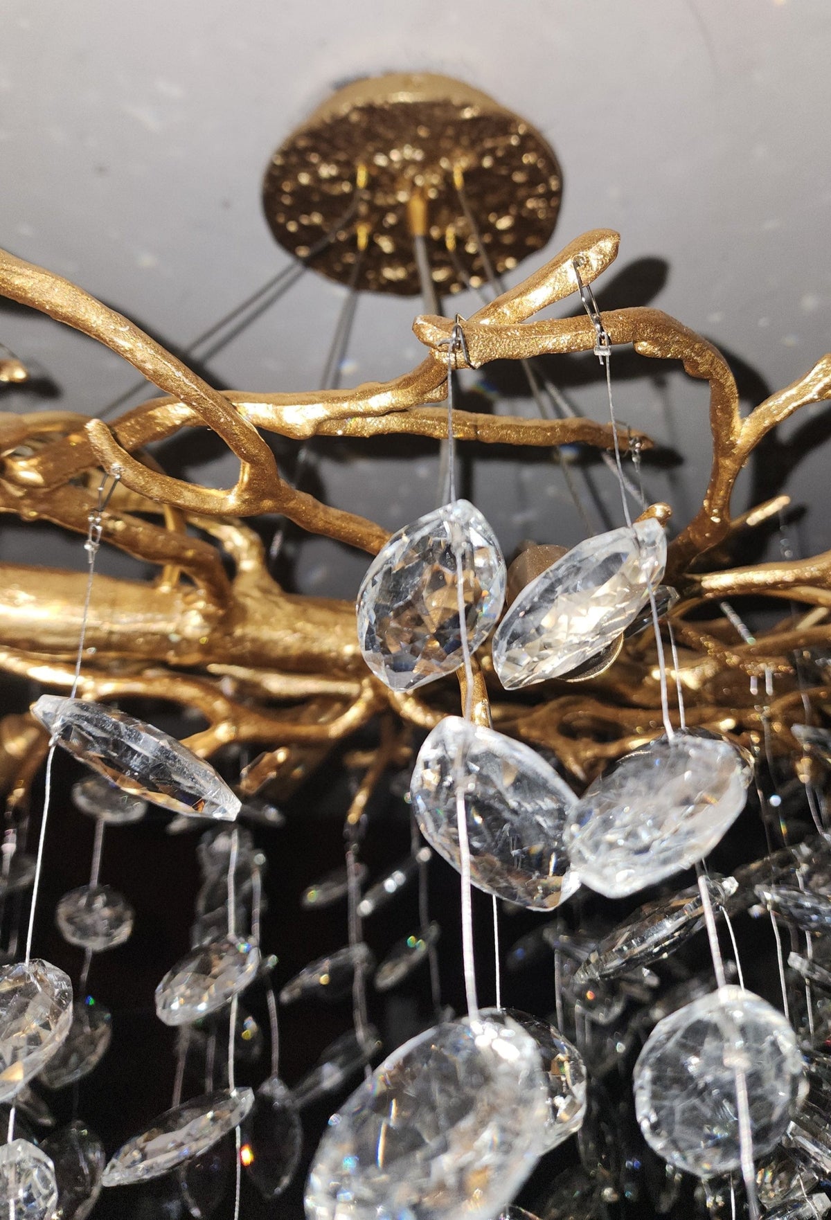 French Branch Crystal Chandelier with Elegant Crystal Leaves - Round D 59.1"/16 Lights/81.2kgWarm Lightcasivra