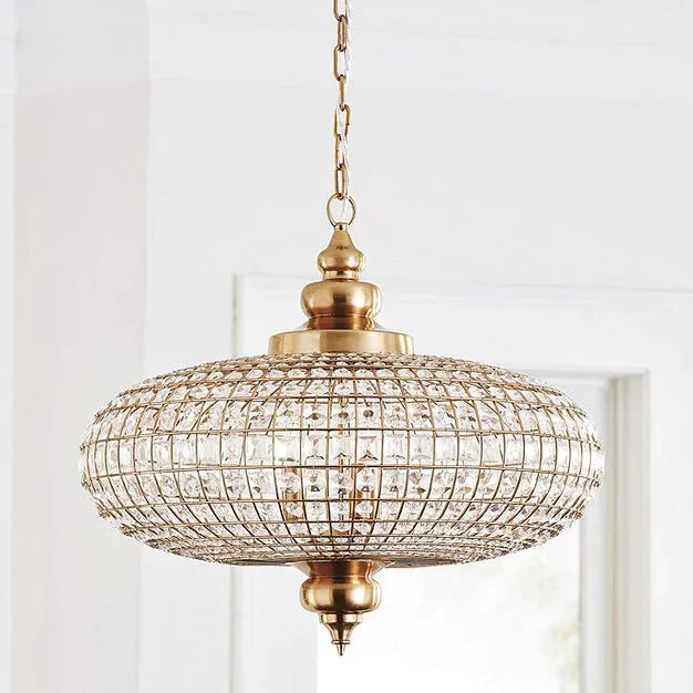 French Empire Vintage Bead Ellipsoid Crystal Chandelier for Living Room/Bedroom - 6 Lights/D25"*H20"/12.3kgDark BronzeWarm Lightcasivra