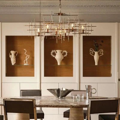 Falk 7-Light Chandelier in gold - dining room lighting