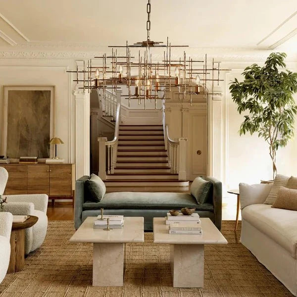 Falk 7-Light Chandelier in gold - dining room lighting