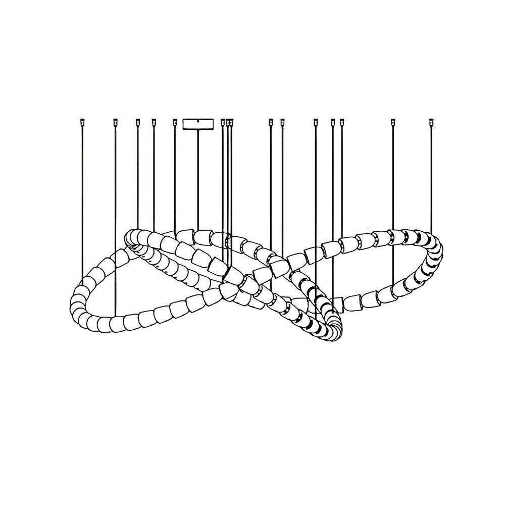 Gabriel Chandelier C - 100 Lights ∅ 71″ x H 22″ / Dia 180cm x H 56cmClear & ChromeWarm Lightcasivra
