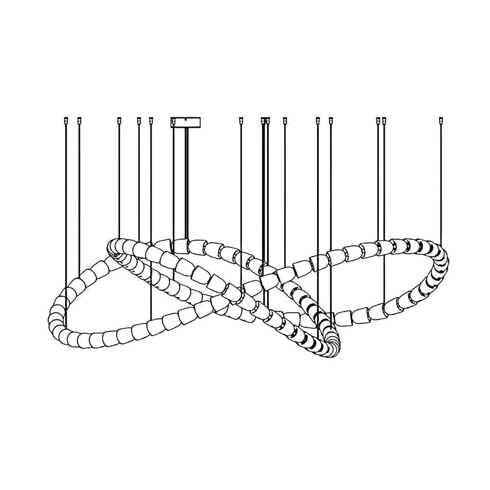 Gabriel Chandelier C - 100 Lights ∅ 71″ x H 22″ / Dia 180cm x H 56cmClear & ChromeWarm Lightcasivra