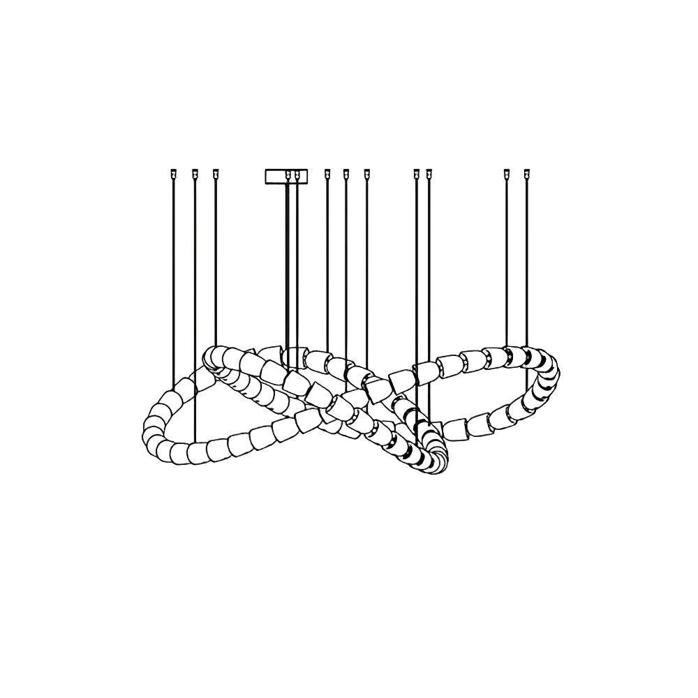 Gabriel Chandelier C - 100 Lights ∅ 71″ x H 22″ / Dia 180cm x H 56cmClear & ChromeWarm Lightcasivra