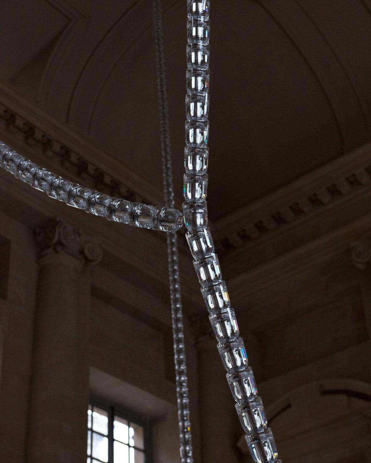 Gabriel Chandelier C - 100 Lights ∅ 71″ x H 22″ / Dia 180cm x H 56cmClear & ChromeWarm Lightcasivra