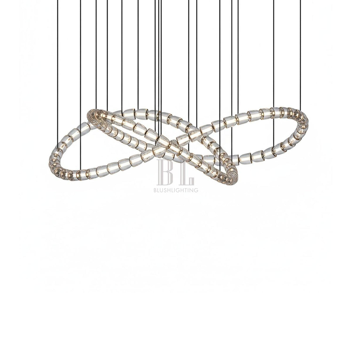 Gabriel Chandelier C - 100 Lights ∅ 71″ x H 22″ / Dia 180cm x H 56cmClear & ChromeWarm Lightcasivra