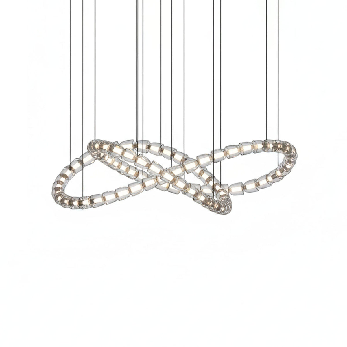 Gabriel Chandelier C - 80 Lights ∅ 59″ x H 17.7″ / Dia 150cm x H 45cmClear & ChromeWarm Lightcasivra