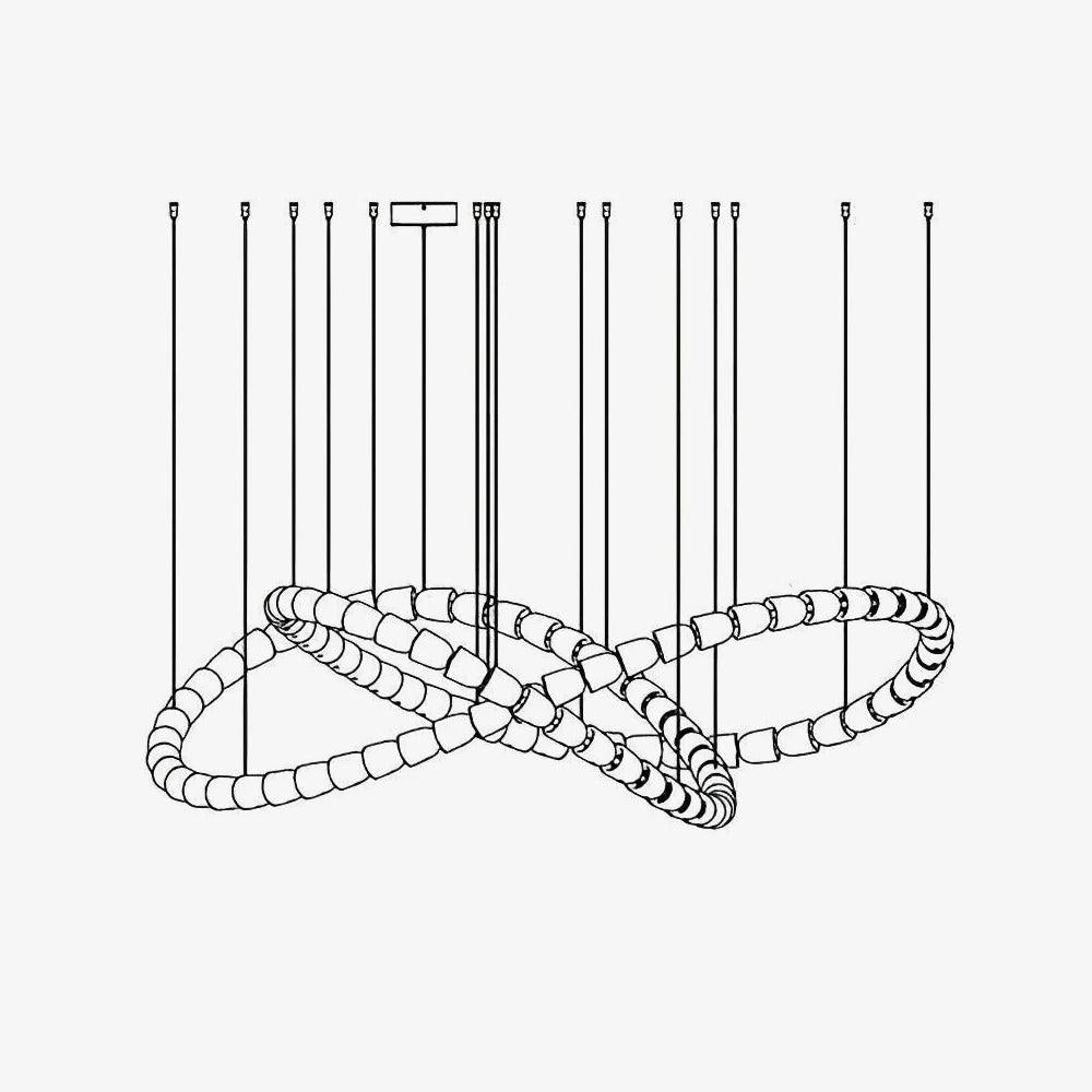 Gabriel Chandelier C - 100 Lights ∅ 71″ x H 22″ / Dia 180cm x H 56cmClear & ChromeWarm Lightcasivra