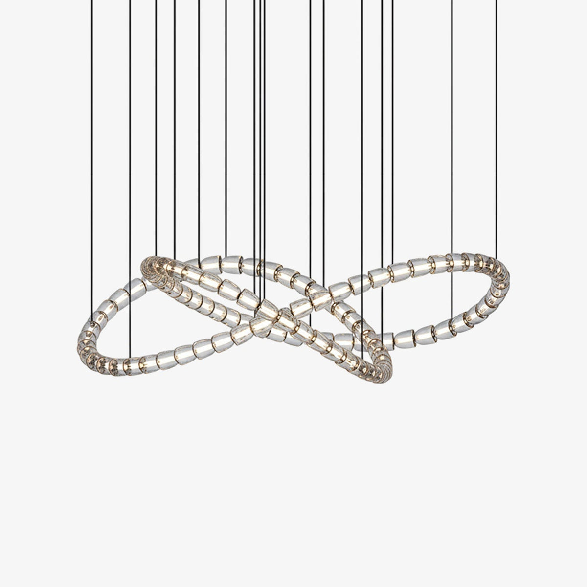Gabriel Chandelier C - 80 Lights ∅ 59″ x H 17.7″ / Dia 150cm x H 45cmClear & ChromeWarm Lightcasivra