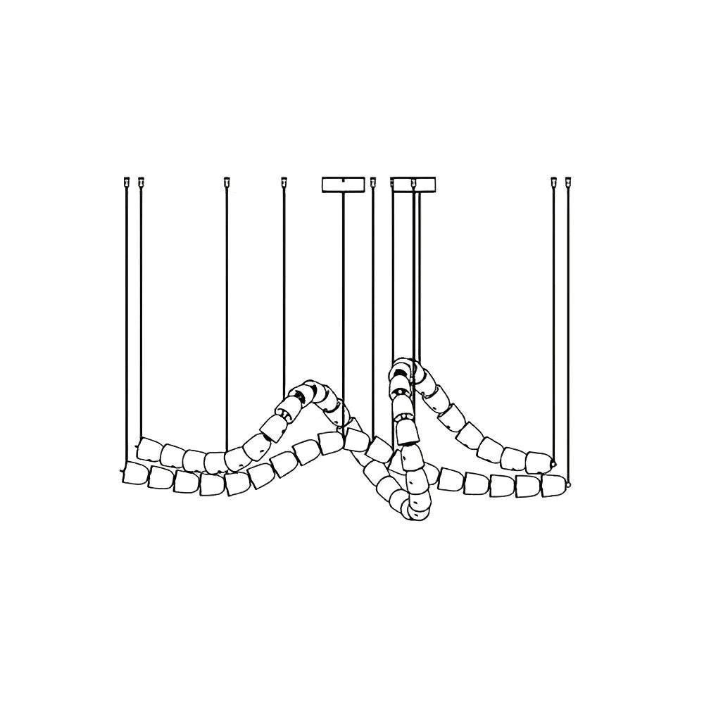 Gabriel Chandelier D - 53 Lights L 63″ x H 23″ / L 160cm x H 58.5cmClear & ChromeWarm Lightcasivra