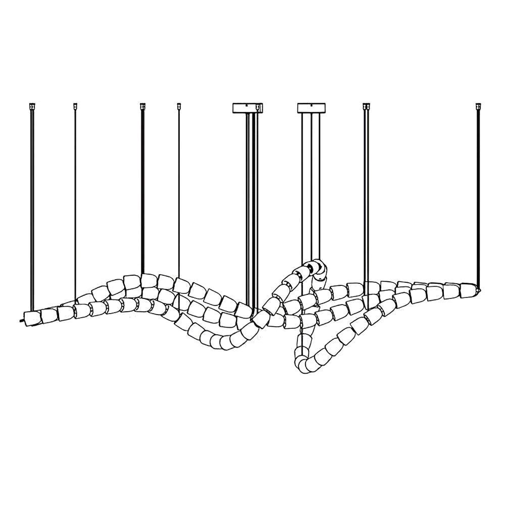 Gabriel Chandelier D - 53 Lights L 63″ x H 23″ / L 160cm x H 58.5cmClear & ChromeWarm Lightcasivra