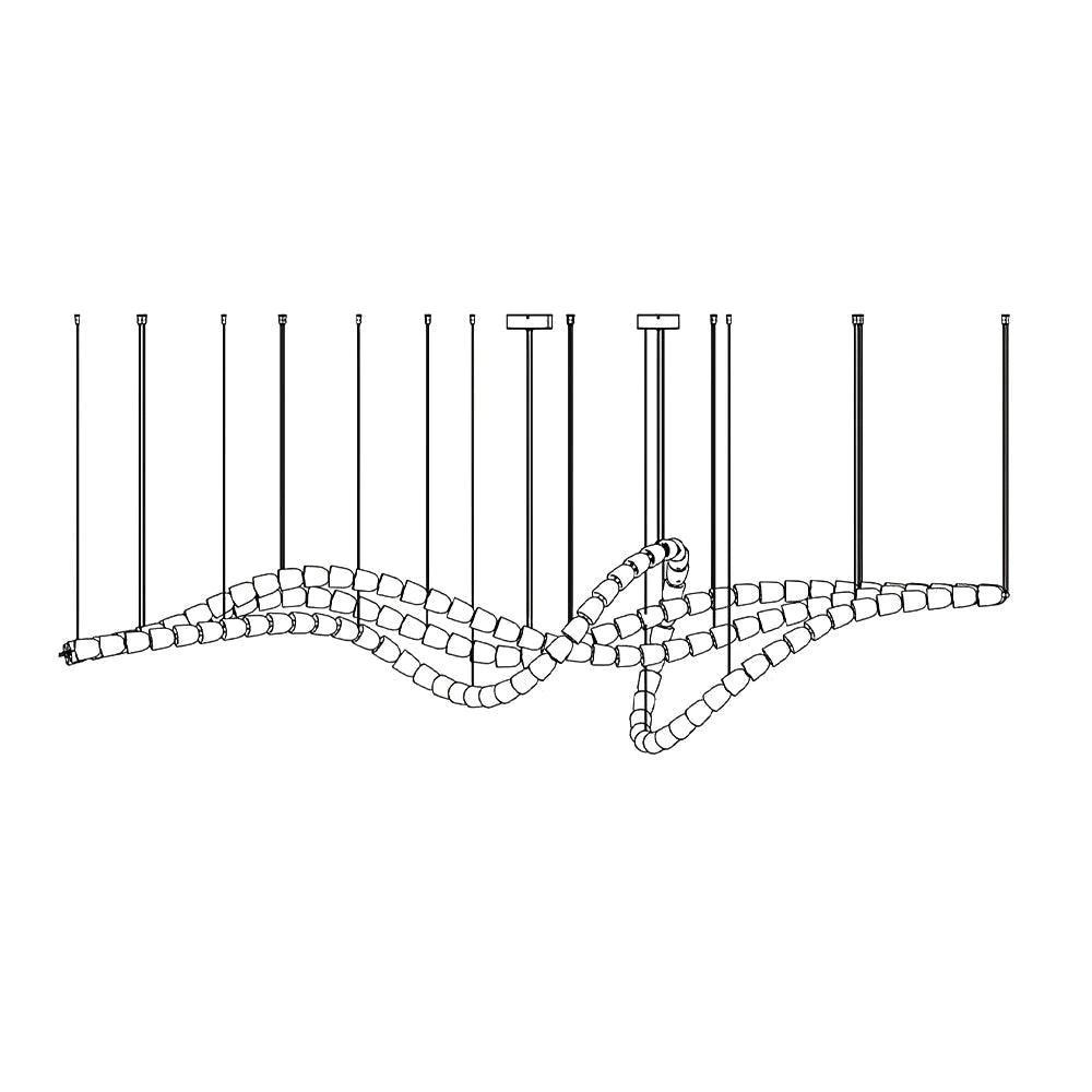 Gabriel Chandelier D - 53 Lights L 63″ x H 23″ / L 160cm x H 58.5cmClear & ChromeWarm Lightcasivra