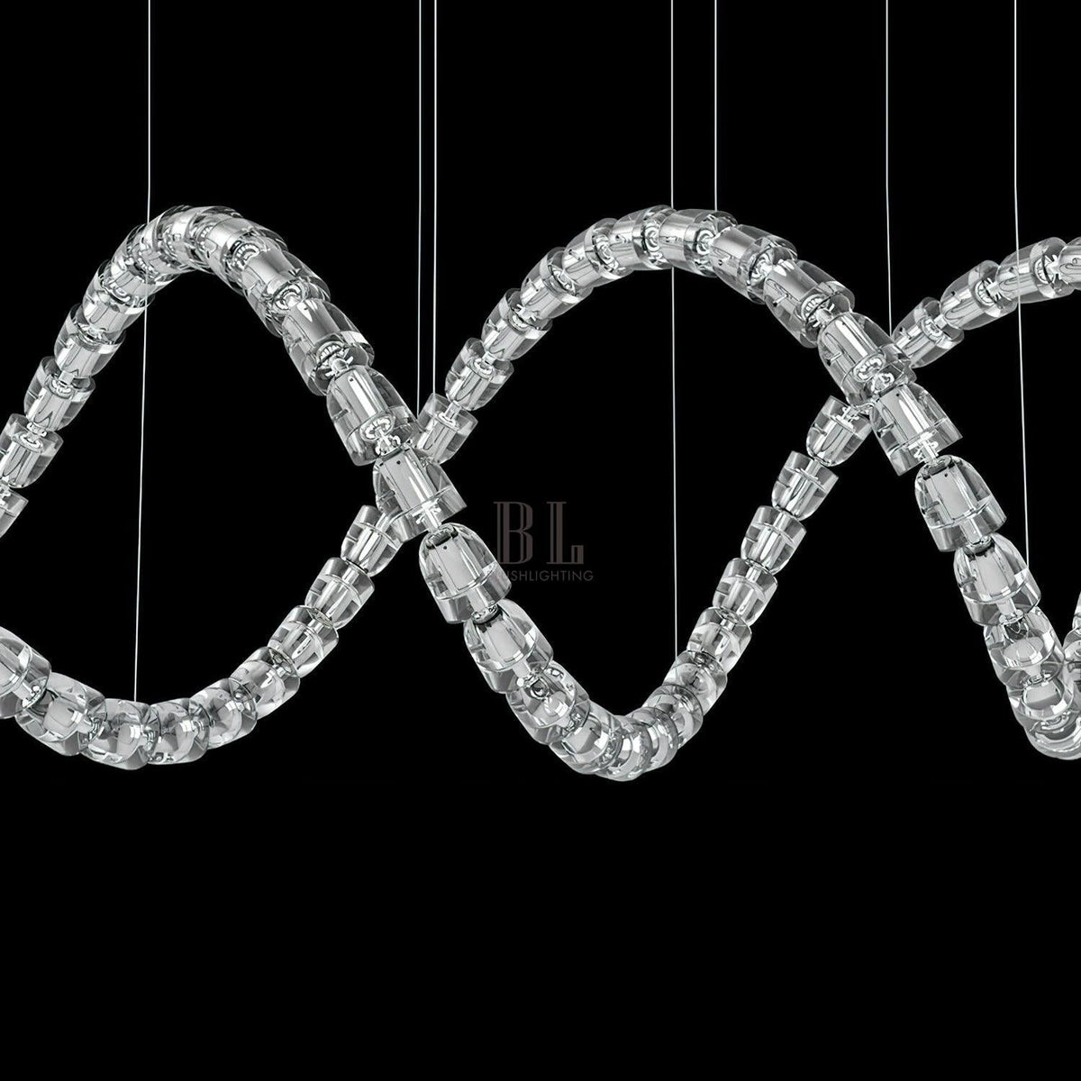 Gabriel Chandelier D - 53 Lights L 63″ x H 23″ / L 160cm x H 58.5cmClear & ChromeWarm Lightcasivra